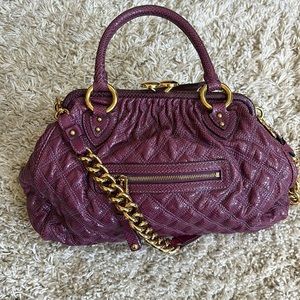 Marc Jacobs Quilted Emboss Python Leather shoulder and top handle Bag